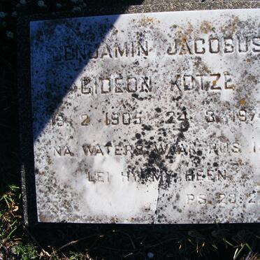 KOTZE Benjamin Jacobus Gideon 1905-1974
