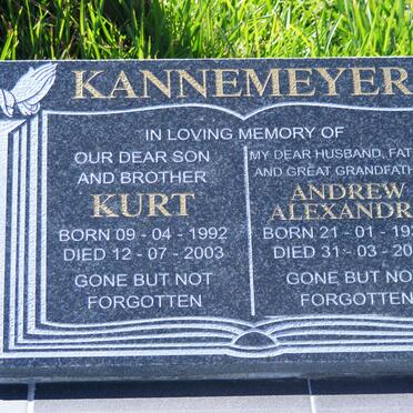 KANNEMEYER Andrew Alexandra 1935-2008 :: KANNEMEYER Kurt 1992-2003