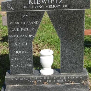 KIEWIETZ Farrel John 1933-1999
