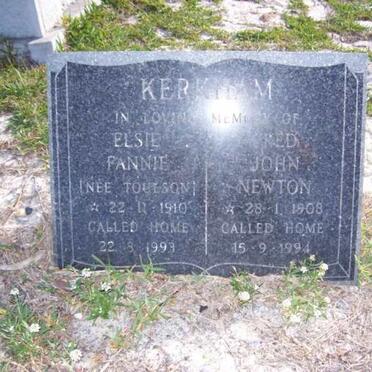 KERKHAM Fred John Newton 1908-1994 &amp; Elsie Fannie TOULSON 1910-1993