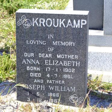 KROUKAMP Joseph William 1896-1967 &amp; Anna Elizabeth 1902-1961