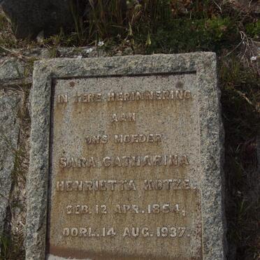 KOTZE Sara Catharina Henrietta 1854-1937