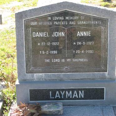 LAYMAN Daniel John 1922-1996 &amp; Annie 1923-2003