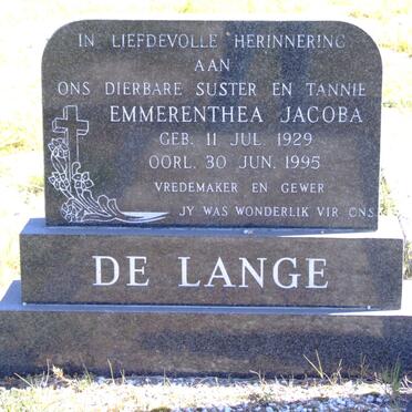 LANGE Emmerenthea Jacoba, de 1929-1995