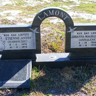 LAMONT Johanna Magdalena 1946-1979 :: LAMONT Etienne Andre 1979-1979