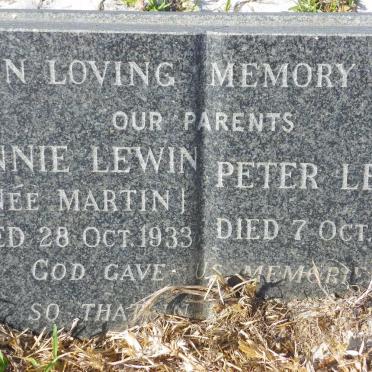 LEWIN Peter -1945 &amp; Annie MARTIN -1933