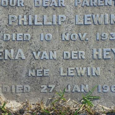 LEWIN Phillip -1939 &amp; Lena VAN DER HEYDE -1967