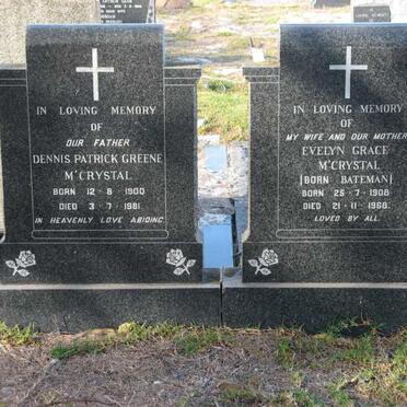 M'CRYSTAL Dennis Patrick Greene 1900-1981 &amp; Evelyn Grace BATEMAN 1908-1968