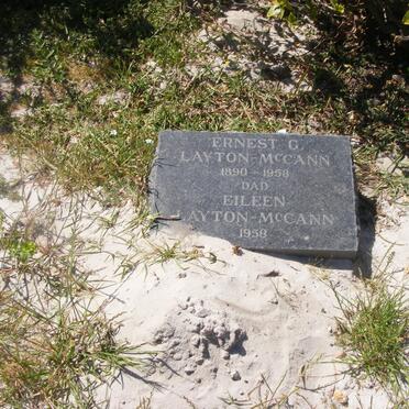 McCANN Ernest G., LAYTON 1890-1958 &amp; Eileen -1958