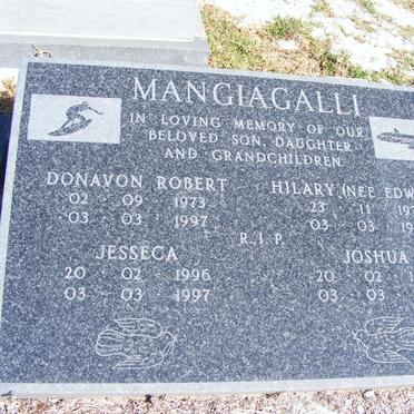 MANGIAGALLI Donavon Robert 1973-1997 &amp; Hilary EDWARDS 1973-1997