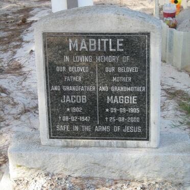 MABITLE Jacob 1902-1947 &amp; Maggie 1905-2000
