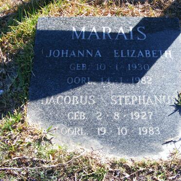 MARAIS Jacobus Stephanus 1927-1983 &amp; Johanna Elizabeth 1930-1982