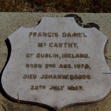 McCARTHY Francis Daniel 1875-1947
