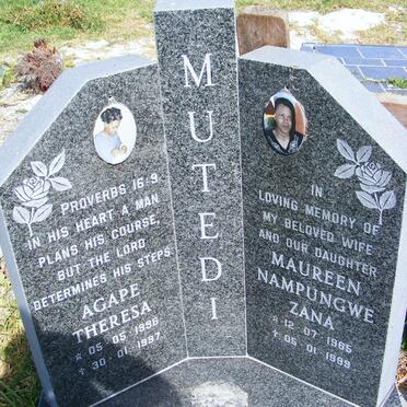 MUTEDI Maureen Nampungwe Zana 1965-1999 :: MUTEDI Agape Theresa 1996-1997