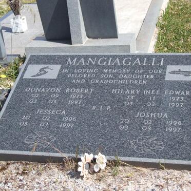 MANGIAGALLI Donavon Robert 1973-1997 &amp; Hilary EDWARDS 1973-1997