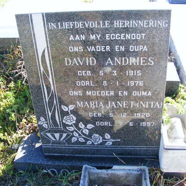 OOSTHUIZEN David Andries 1915-1976 &amp; Maria Janet 1920-1997