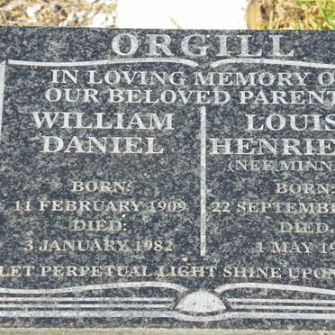 ORGILL William Daniel 1909-1982 &amp; Louisa Henrietta MINNAAR 1916-1991