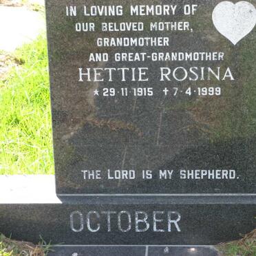 OCTOBER Hettie Rosina 1915-1999