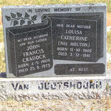 OUDTSHOORN John Francis Cradock, van 1905-1975 &amp; Louisa Catherine HOLTON 1905-1981