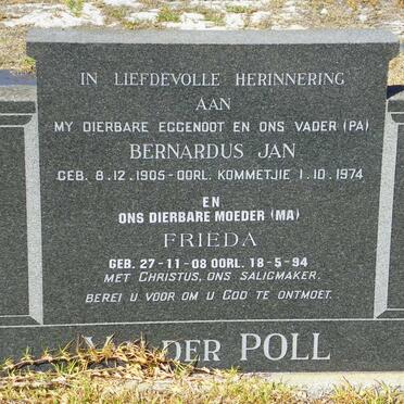 POLL Bernardus Jan, van der 1905-1974 &amp; Frieda 1908-1994