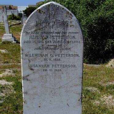 PETTERSON Henry P. -1917 :: PETTERSON Wileminah G. -1925 :: PETTERSON Susannah -1925