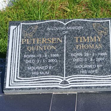 PETERSEN Quinton 1966-2000 :: ? Thomas 1946-2007