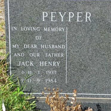 PEYPER Jack Henry 1937-1984
