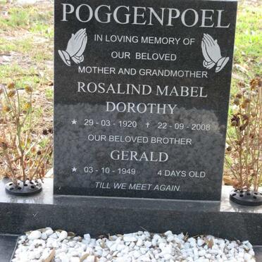 POGGENPOEL Rosalind Mabel Dorothy 1920-2008 :: POGGENPOEL Gerald 1949-1949