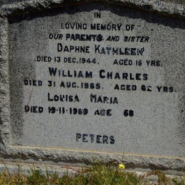 PETERS William Charles -1965 &amp; Louisa Maria -1969