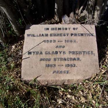 PRENTICE William Ernest 1883-1942 &amp; Myra Gladys STRACHAN 1883-1953