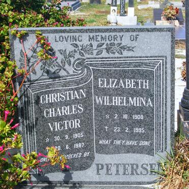 PETERSEN Christian Charles Victor 1905-1987 &amp; Elizabeth Wilhelmina 1908-1995