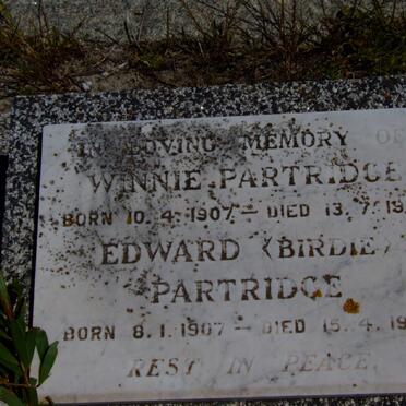 PARTRIDGE Edward 1907-1977 &amp; Winnie 1907-1976