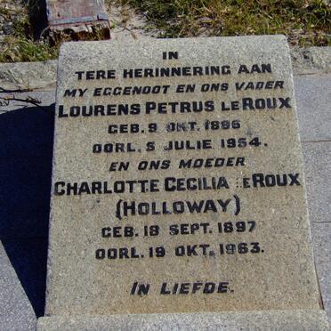 ROUX Lourens Petrus, le 1886-1954 &amp; Charlotte Cecilia HOLLOWAY 1897-1963