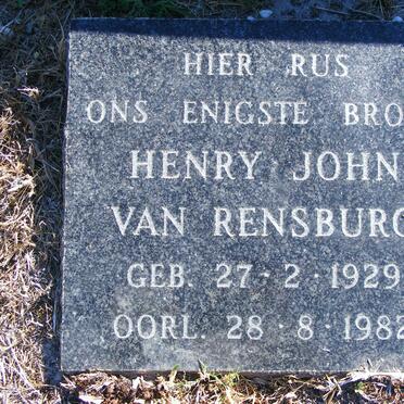 RENSBURG Henry John, van 1929-1982