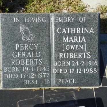 ROBERTS Cathrina Maria 1916-1988 :: ROBERTS Percy Gerald 1945-1977