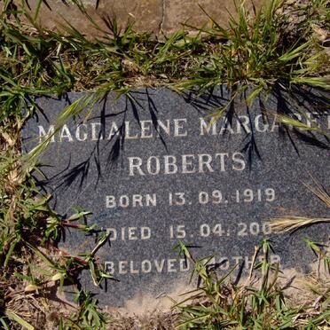 ROBERTS Magdalene Margaret 1919-200?