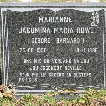 ROWE Marianne Jacomina Maria nee BARNARD 1950-1996