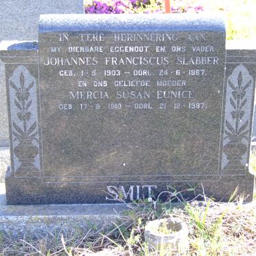SMIT Johannes Franciscus Slabber 1903-1967 &amp; Mercia Susan Eunice 1910-1987