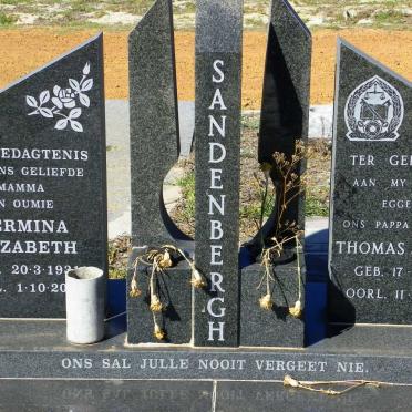 SANDENBERGH Thomas Jacobus 1927-1983 &amp; Hermina Elizabeth 19??-20??