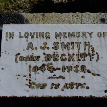 SMITH A.J. nee DUCKITT 1844-1928
