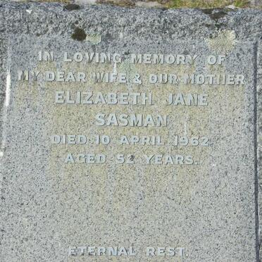 SASMAN Elizabeth Jane -1962
