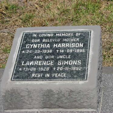 SIMONS Lawrence 1929-1992 :: HARRISON Cynthia 1936-1995