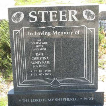 STEER Kate Christina nee HESS 1930-2005