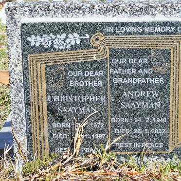 SAAYMAN Andrew 1940-2002 :: SAAYMAN Christopher 1972-1997