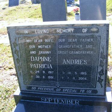 SEPTEMBER Andries 1915-2004 &amp; Daphne Patricia 1917-1991