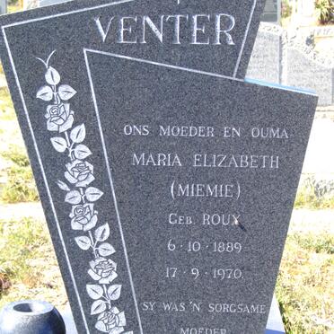 VENTER Maria Elizabeth nee ROUX 1889-1970