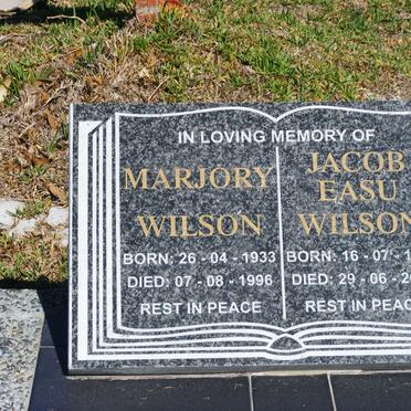 WILSON Jacob Easu 1930-2001 &amp; Marjory 1933-1996