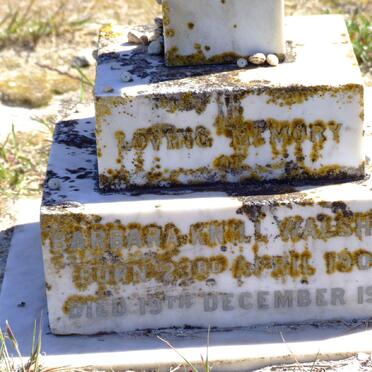 WALSHAM Barbara Knill 1908-1908