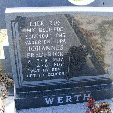 WERTH Johannes Frederick 1937-1987