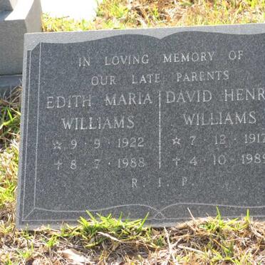 WILLIAMS David Henry 1917-1989 &amp; Edith Maria 1922-1988